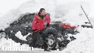 Parts of Europe blanketed by heavy snowfall