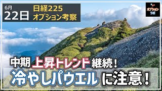 【日経225オプション考察】6/22 日経平均は反発して中期上昇トレンド継続へ！ ただしタカ派のパウエル発言に注意せよ！