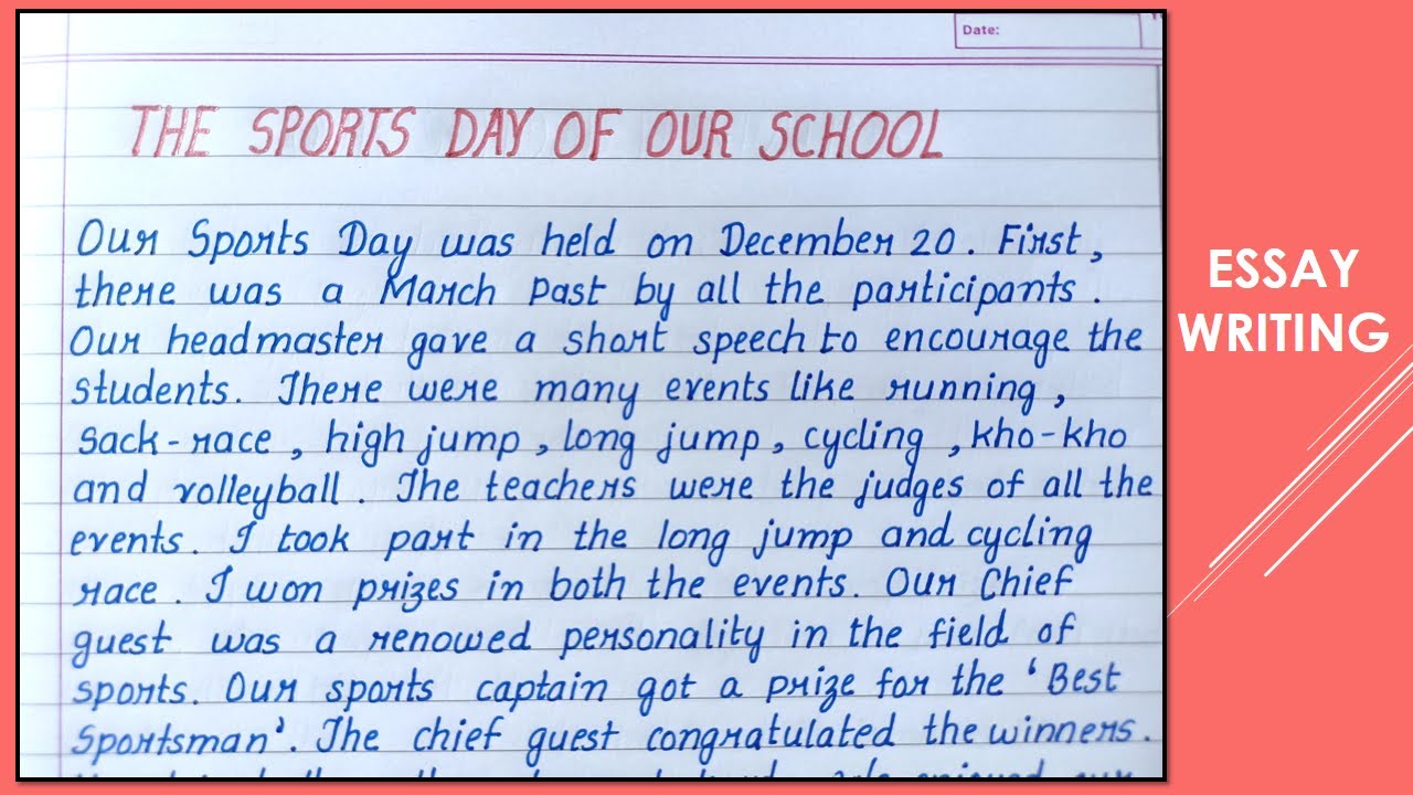 Write An Essay On The Sports Day Of Our School || Essay Writing ...