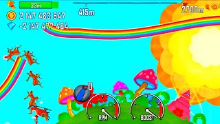 hill climb racing - sleigh on rainbow 🌈 | android iOS gameplay  #380 Mrmai Gaming