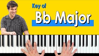B Flat Major Scale - Fingering and Chords for Piano