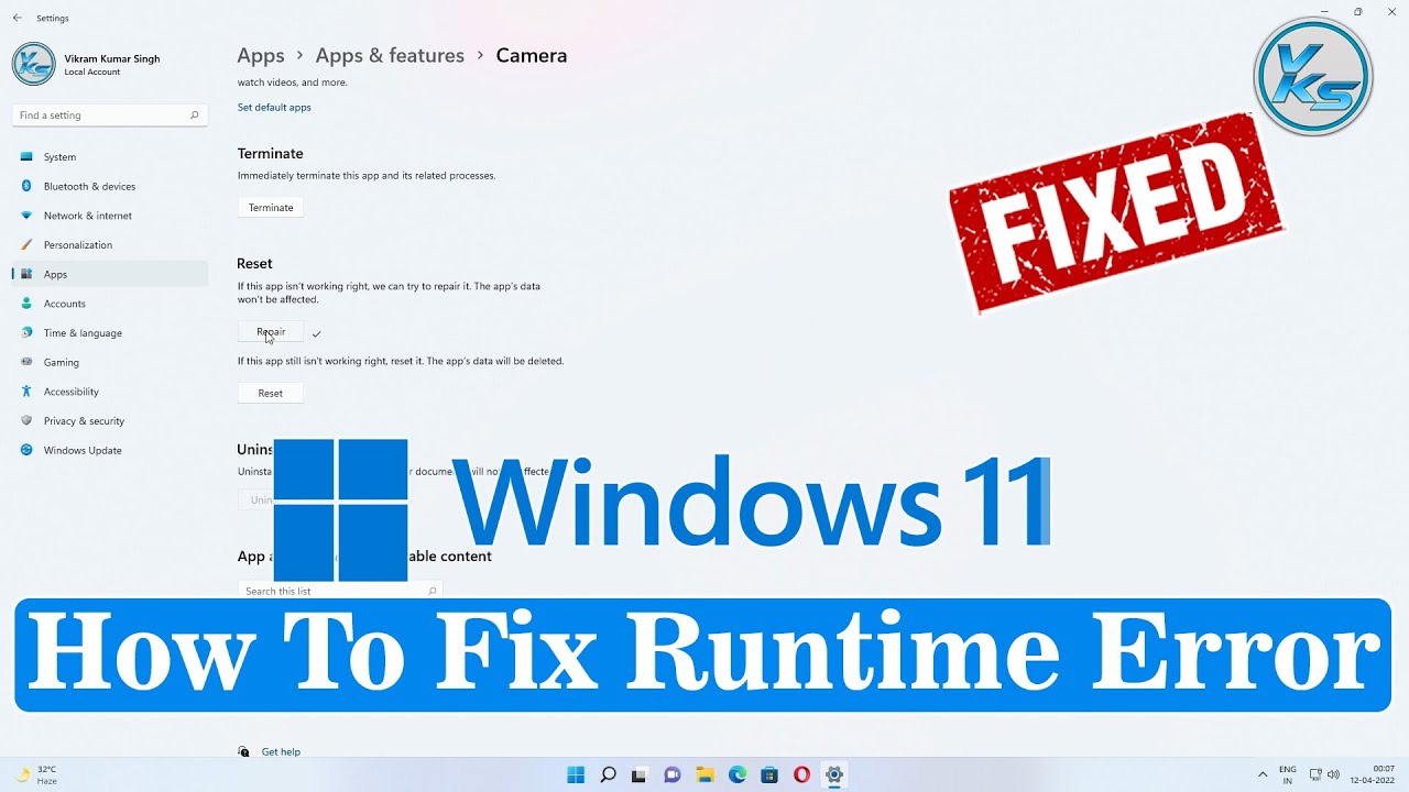 How To Fix Runtime Error On Windows 11 10 Youtube