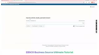 How to Access EBSCO Business Source Ultimate