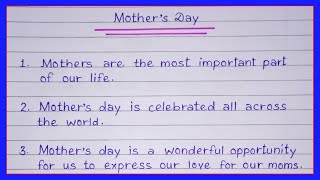 10 lines on mother's day in english/essay on mother's day/Mother's day 10 lines