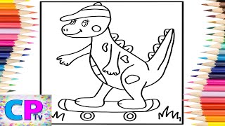 Cute Dinosaur Coloring Pages/Dinosaurs on a Skateboard/Tobu - Back To You [NCS Release]