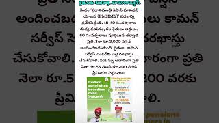 రైతులకు శుభవార్త.. రూ.3,000 పెన్షన్!. #pmkmy #pension