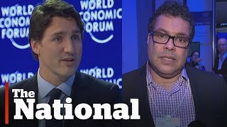 Justin Trudeau speaks at the World Economic Forum in Davos