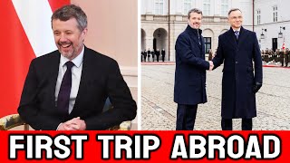 King Frederik beams as he begins his visit to Poland after ascending the throne