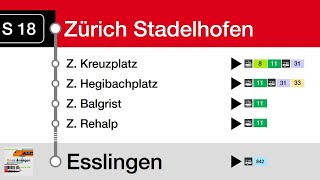 FB/ZVV Ansage | S18 Stadelhofen - Esslingen | BoJa Ansagen