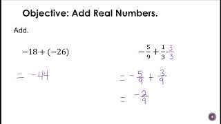 1.5 Adding Real Numbers