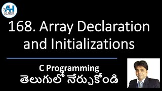 168. Array Declarations & Initialization | C Programming in Telugu