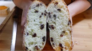 Milk raisin bread, so easy. (Please open the subtitle translation at the top right of the video)