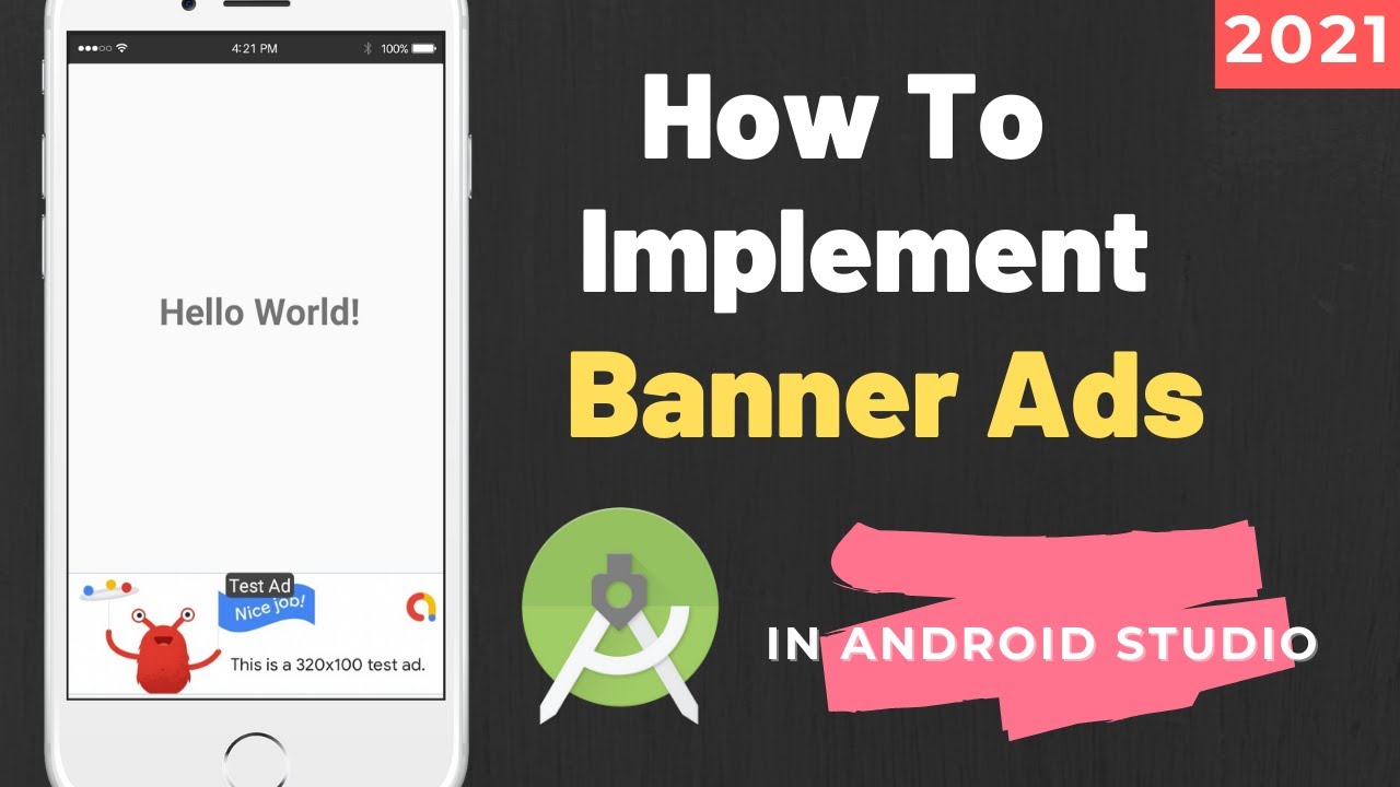 How To Implement Banner Ads In Android Studio | How To Add Admob Banner ...