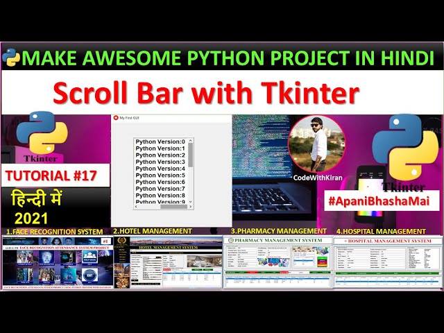 List With Scrollbar In Tkinter Python Tkinter Tutorial In Hindi By