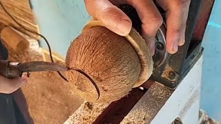 Woodturning - This is what happens when coconut is turned