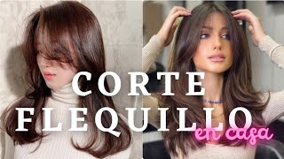 Como cortar el pelo en casa /corte flequillo mariposa/ técnica de corte #cortedepelo #hairtips #pelo