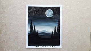 Black And White Scenery Painting ||For Beginners ||#shorts #YouTubeshorts