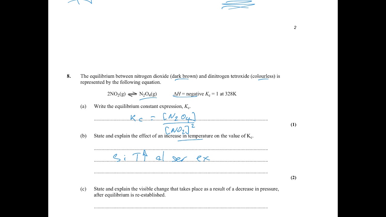 IB EXAM STYLE QUESTIONS CHEMISTRY HL TOPIC 7 EQUILIBRIUM P2 - YouTube