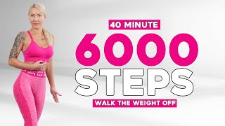 6000 STEPS FAST WALKING WORKOUT 40 Min Burning Endurance Knee Friendly No Jumping