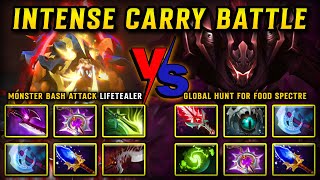 TRULY INTENSE CARRY BATTLE | Monster Bash Attack Lifestealer Vs. Global Hunt For Food Spectre | DOTA