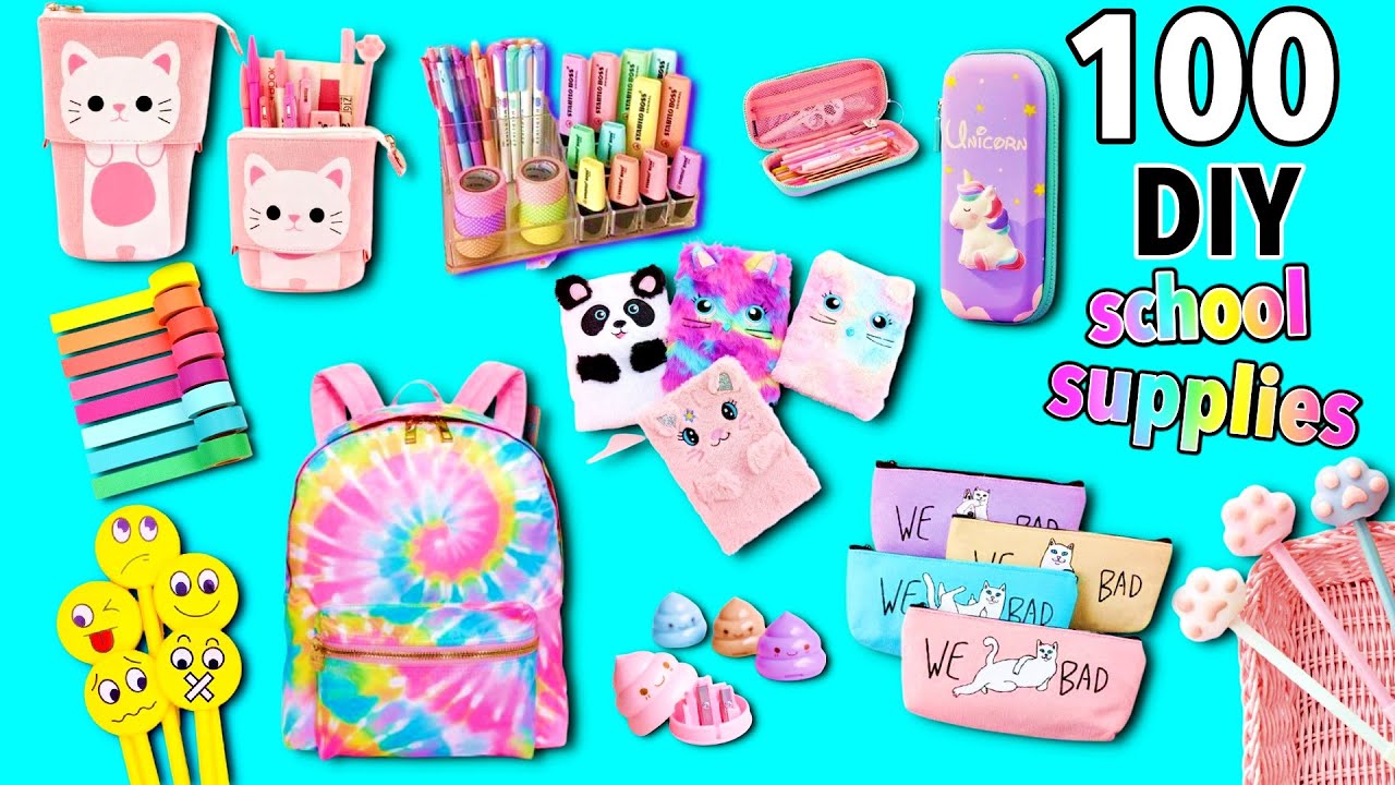100 Diy School Supplies Ideas Back To School Hacks And Crafts Youtube