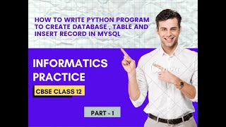 INSERT RECORD IN MySQL TABLE USING PYTHON PROGRAM | CBSE CLASS 12 | PART - 1 #mysql#python