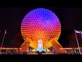 Evening at EPCOT - Sunset and Nighttime Walkthrough & Rides at Walt Disney World