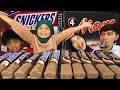 MUKBANG SNICKERS VS MARS ICE CREAM CHOCOLATE CANDY BAR PARTY! 