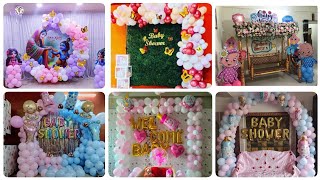 Baby Shower Decoration Ideas At Home //Oh Baby Balloon Garland