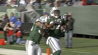 Pick up the Pace! - Jets S Abram Elam hits Marc Bulger and Calvin Pace recovers the