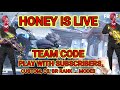 BOSS HONEY FF || LIVE || PLAY WITH SUBSCRIBERS