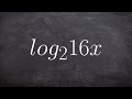 Expanding a logarithmic expression then simplifying the solution