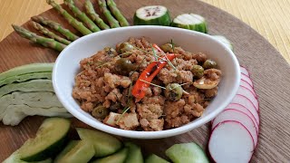 Prahok Ktiss | Minced Pork with Prahok and Coconut Milk Vegetable Dip | Cambodian Recipe