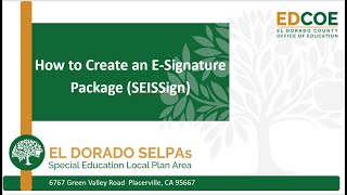 How to Create an E-Signature Package (SEISSign) (SEIS)