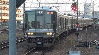 【4K】JR琵琶湖線　普通列車223系電車　草津駅到着