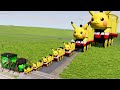 Big & Small Train Pikachu vs Choo-Choo LEGO HULK | BeamNG.Drive