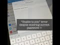 “Unable to join” IPad not connecting to wifi despite the correct password