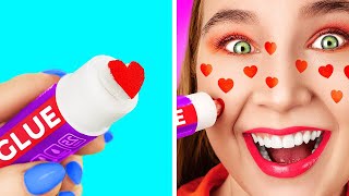 WEIRD AND FUNNY WAYS TO SNEAK MAKEUP  AND TO NOT GET CAUGHT || Cool Beauty Ideas By 123GO! SCHOOL