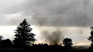 05-03-2021 Arenzville, IL - 4K Slow Motion Close Range Multiple Vortex Tornado, Static Shots