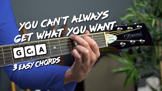 Play 'You Can't Always Get What You Want' by Rolling Stones - 3 EASY CHORDS G, Cadd9 & A!