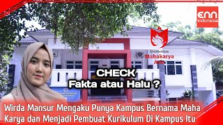 Pengakuan Baru Wirda Mansur Punya Kampus dan Penyusun Kurikulum Di Kampus Tersebut