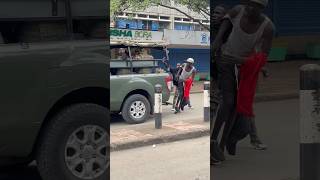 Protesters mocking police during maandamano over fuel prices #protests #maandamano #police #fuel