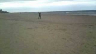 Having fun at Brancaster Beach Power kiting with a 3.5m Flexifoil Bullet (blade) power kite