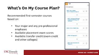 Advising Tip- Advise USC Course Plans & Advising Notes