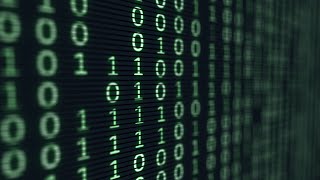 Footage 4K Green Digital Binary Data