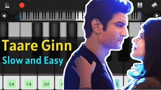 Taare Ginn Piano Tutorial | Dil Bechara | Easy Piano Tutorial | Sushant & Sanjana | A.R. Rahman