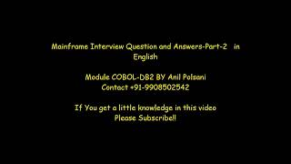 Mainframe IBM TCS Interview Part-2 | Next Batch Details See below | Free Mock Interview | 9908502542