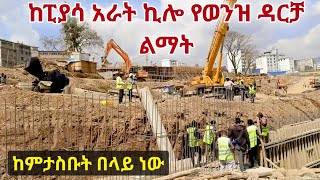 የፒያሳ አራት ኪሎ ግዙፍ የግንፍሌ ወንዝ ልማት ፕሮጀክት። Addis Ababa Riverside Development Project - Walking Tour.