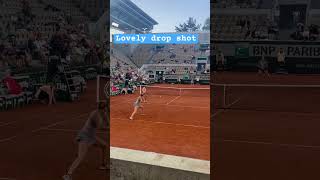 Petra Kvitova executes nice drop shot during first round loss to Elisabetta Cocciaretto #frenchopen