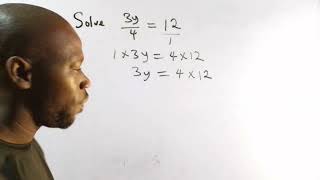 Solve 3y/4 = 12